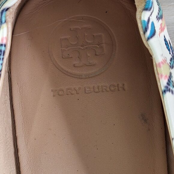 Tory Burch Minnie Travel Ballet flats Size 8M Leather Round Toe Gabriella Floral - Picture 10 of 12